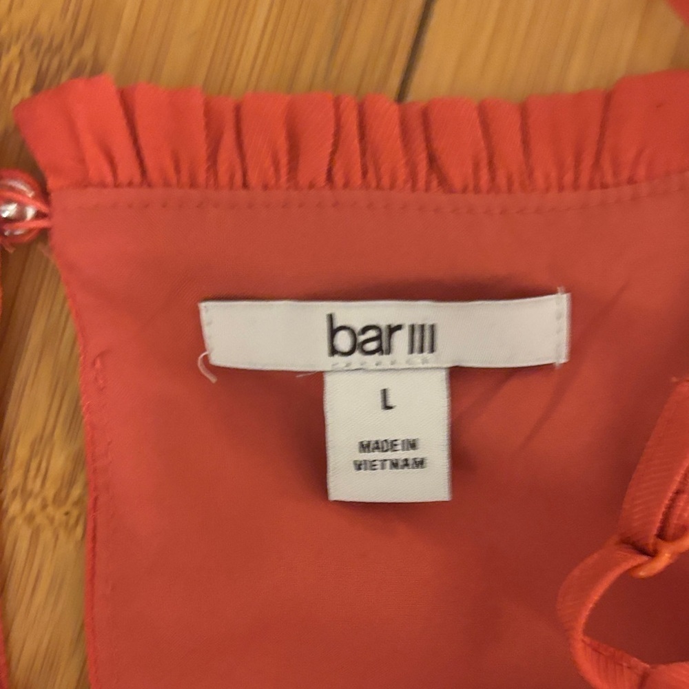 Bar III Red Midi Dress with Tiered Skirt - Picture 3 of 4